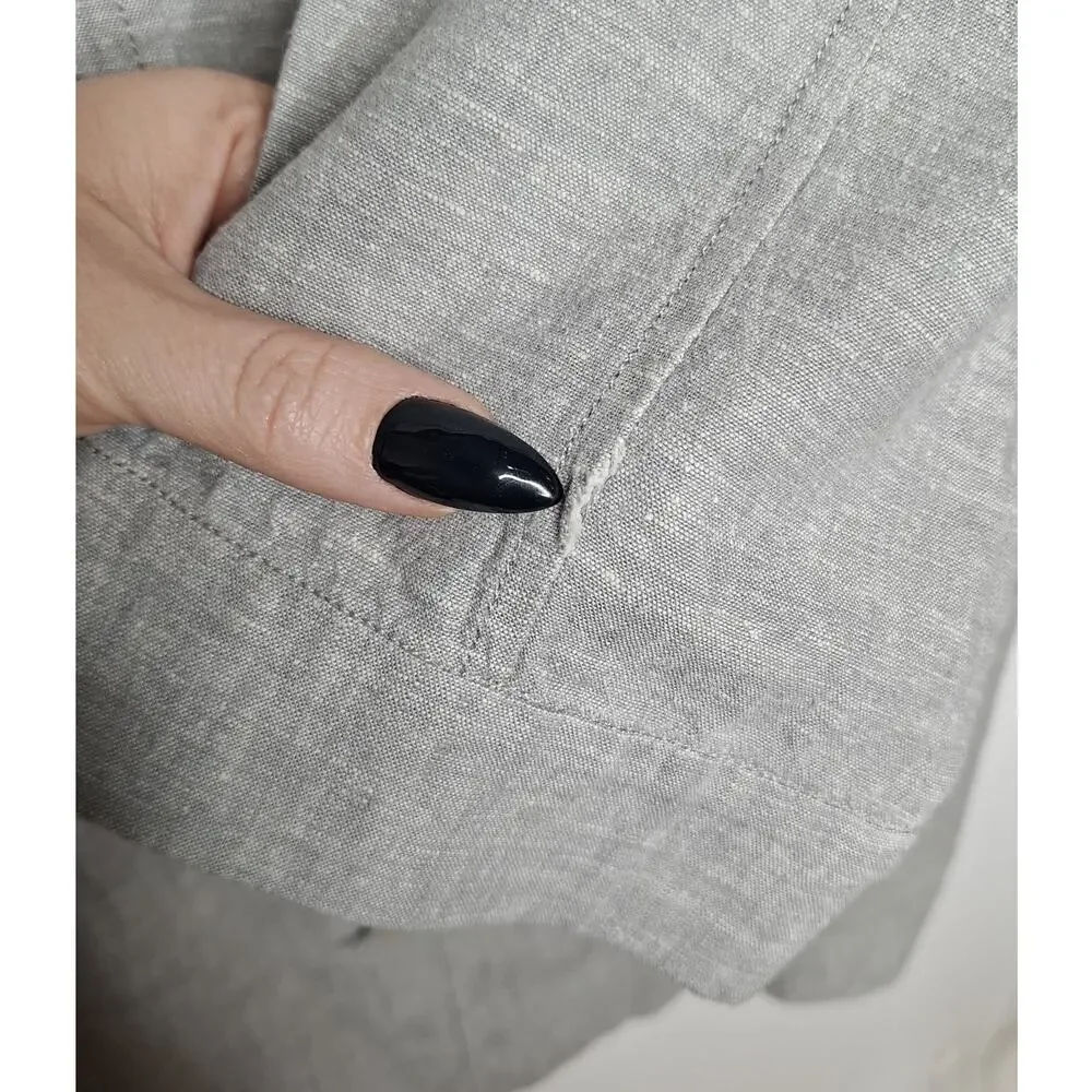 Eileen Fisher Hemp Organic Cotton Jacket Large Tunic Button Minimalist Lagenlook